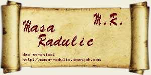 Maša Radulić vizit kartica